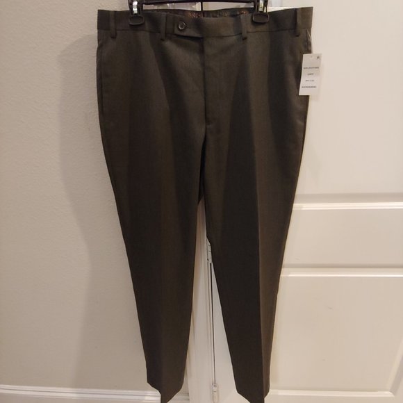 Ralph Lauren Polo Pants Mens 36 x 32 Gray flat front Slacks Polyester Cotton NEW - Picture 3 of 6